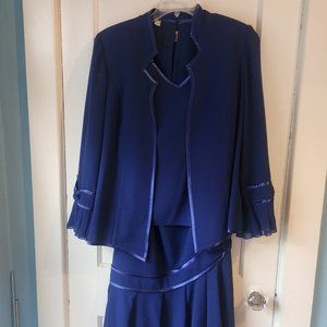 Unique Manapoly Mother of the Bride Ensemble Keyhole Jacket, Tank, Long Skirt 16